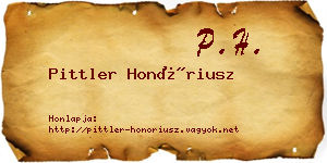 Pittler Honóriusz névjegykártya